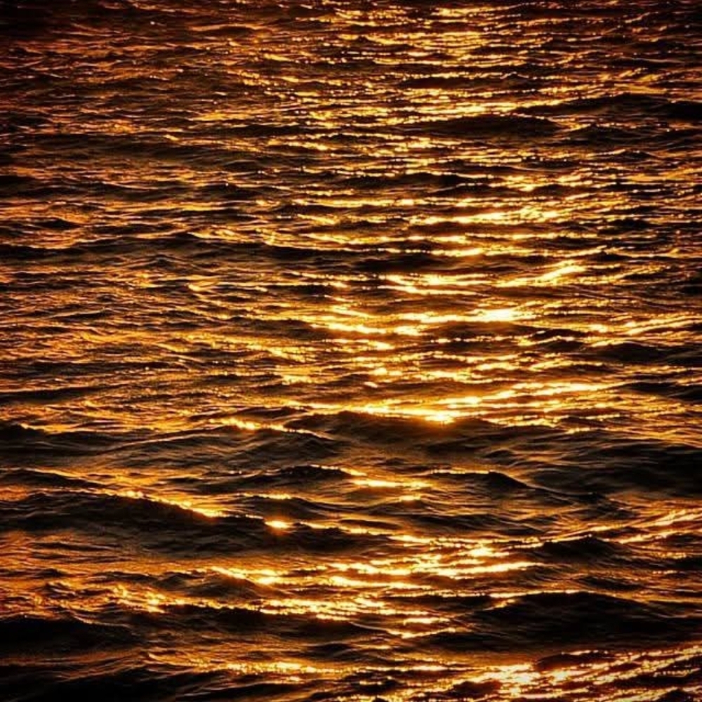 Golden Ocean Waves Art Print